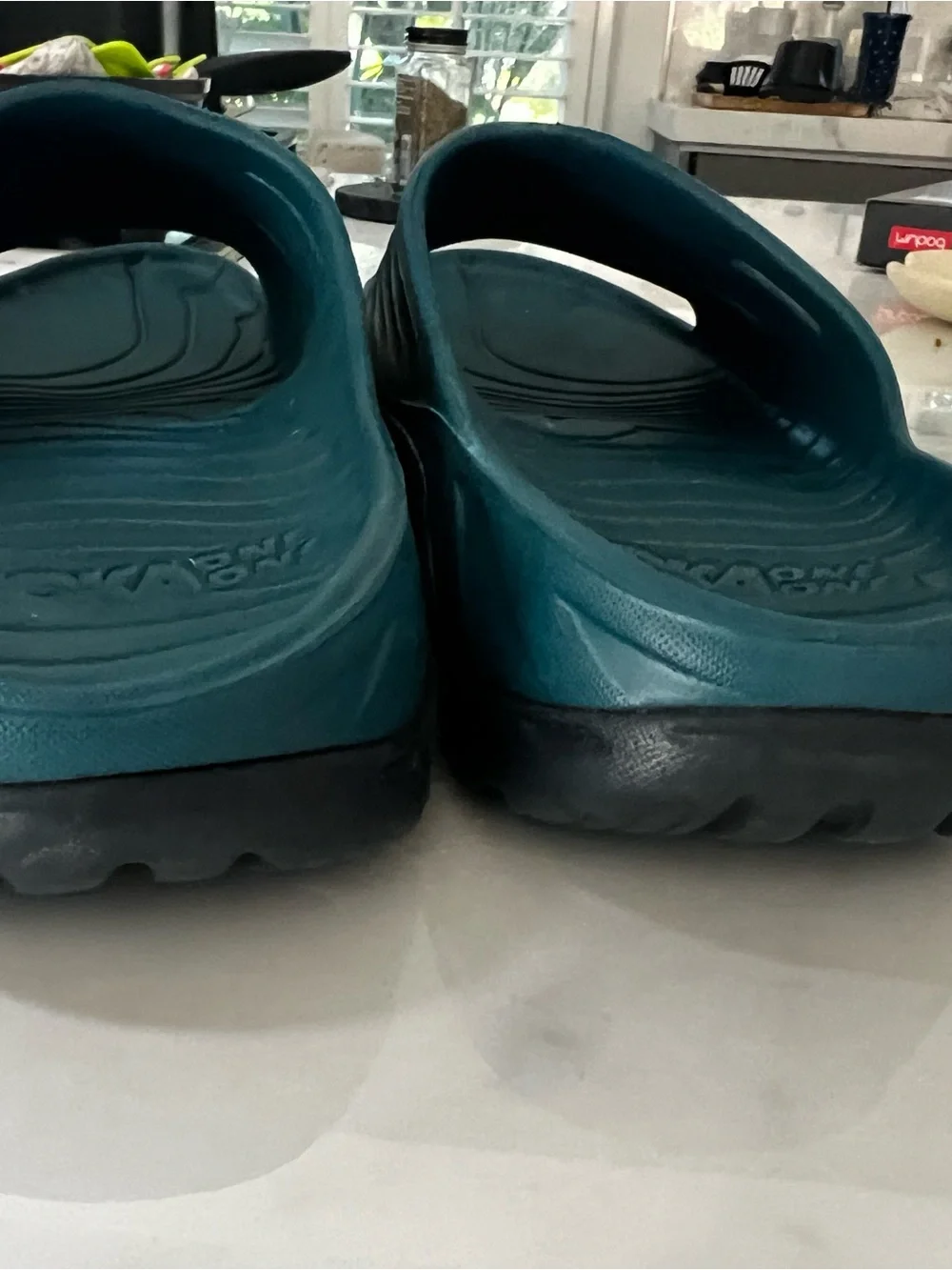 Hoka One One Teal Slide Sandals
